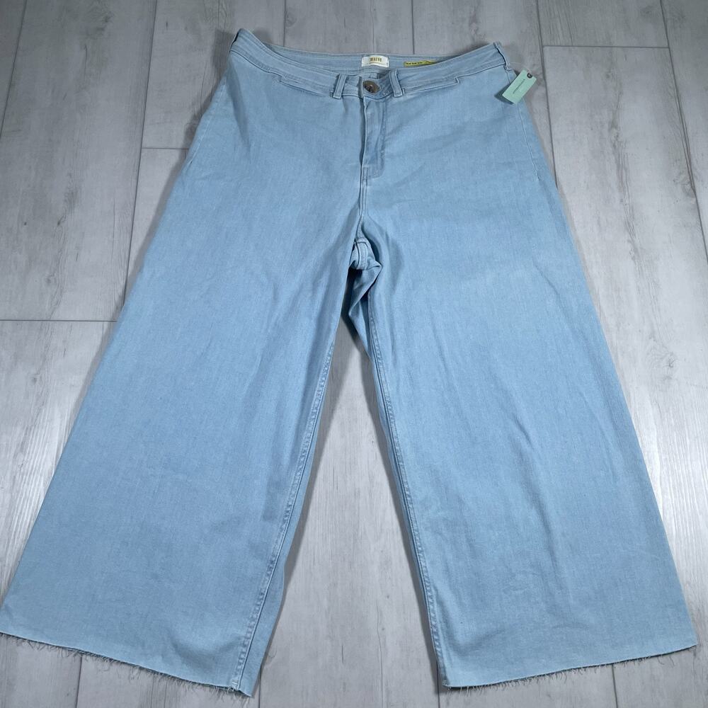 NWT Anthropologie Maeve 20W Ettie High Rise Crop Wide Leg Pant Light Blue Jeans